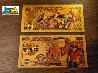 Saint Seiya Bronze Saints set 5 golden banknotes