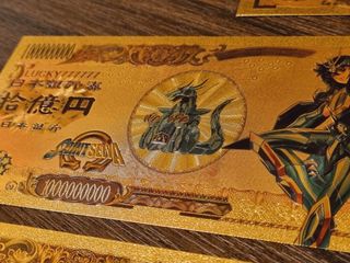 Saint Seiya Bronze Saints set 5 golden banknotes