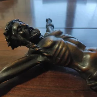 Cristo madera maciza tallado a mano 43cm