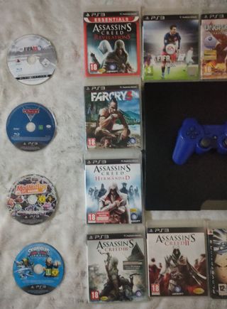 Consola PS3 Slim 320GB + 10 Juegos + Mando