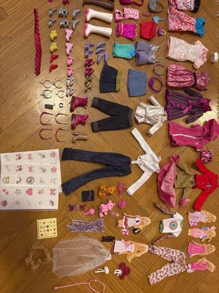 Lote de 6 Barbies y accesorios