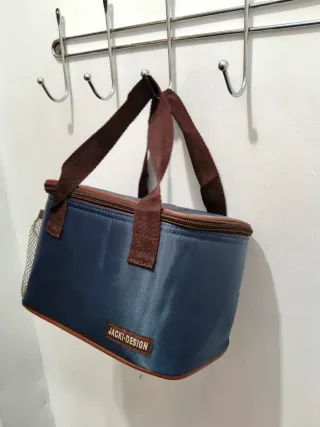 Lancheira Jacki-Design Azul com Rede Bolsa Lateral