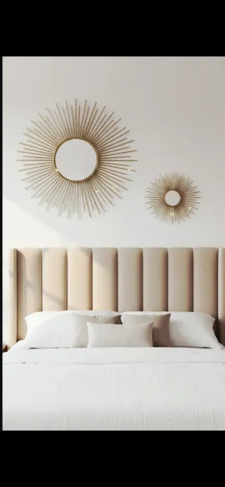 Set di 2 specchi dorati a forma di sole