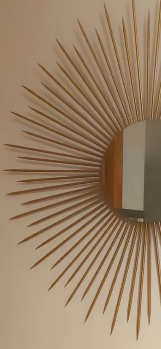 Set di 2 specchi dorati a forma di sole