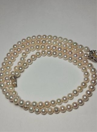 Collar Doble Perlas Akoya Choker 15