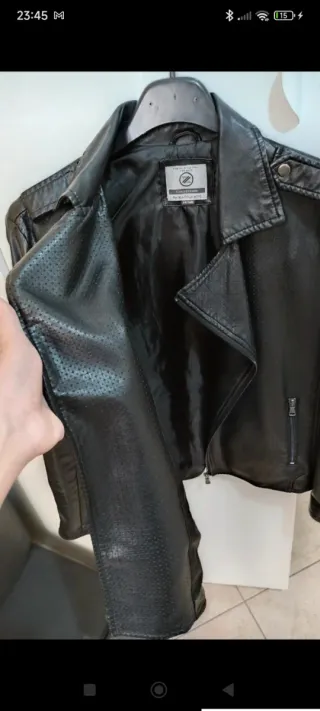 Giubbotto Biker Pelle Nero