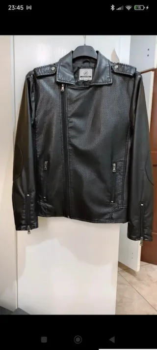 Giubbotto Biker Pelle Nero