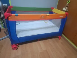 Parque cuna plegable con colchón