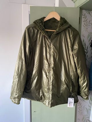 Chaqueta bomber reversible verde militar XL