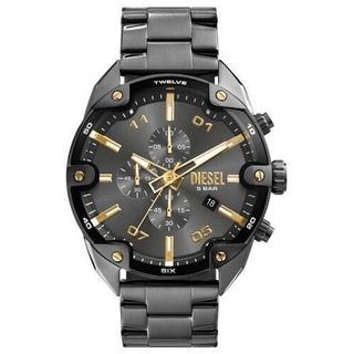 Reloj Diesel Spiked nuevo, negro y dorado