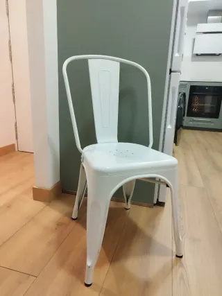Silla estilo TOLIX blanca metal
