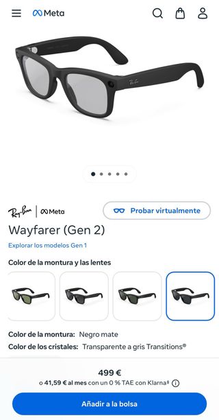Gafas Ray-Ban Meta Wayfarer IA Gen 2