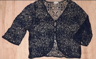 Chaqueta ganchillo azul marino