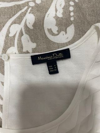 Vestido largo tirantes blanco Massimo Dutti T S