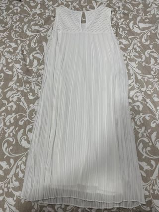 Vestido largo tirantes blanco Massimo Dutti T S
