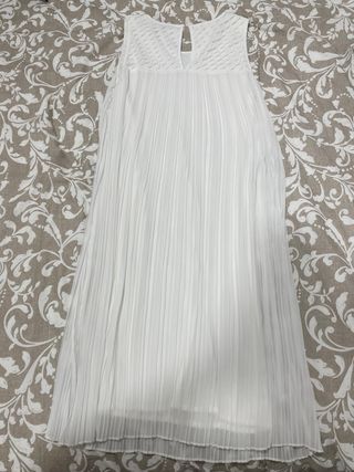 Vestido largo tirantes blanco Massimo Dutti T S