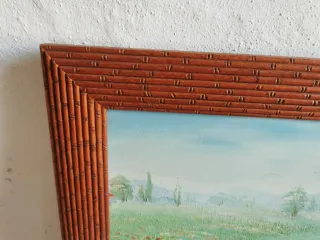 Cuadro paisaje campo amapolas