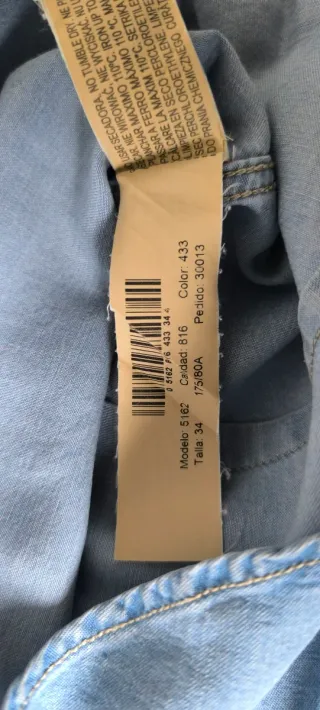 Camisa vaquera Massimo Dutti Talla 34