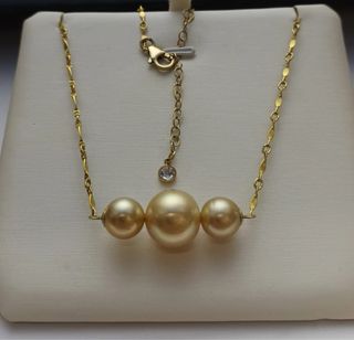 Collar Perlas South Sea Doradas Naturales