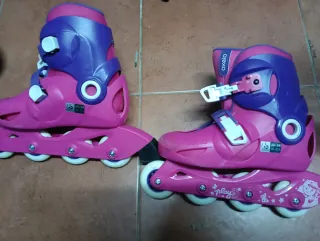 Patines Oxelo Talla 32-34 Rosa y Morado