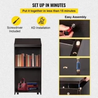 Atril marrón con ruedas