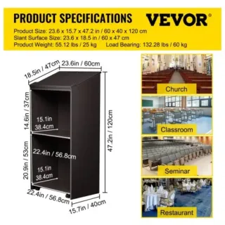 Atril marrón con ruedas