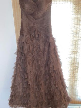 Vestido fiesta Pronovias lila con chal