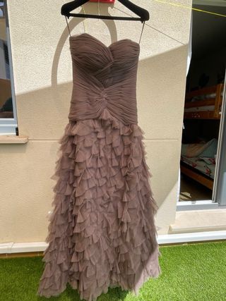 Vestido fiesta Pronovias malva con chal