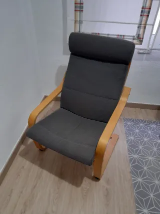 Sillón Pöang Ikea madera gris