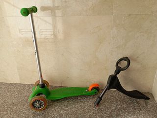Micro patinete de 3 ruedas con asiento