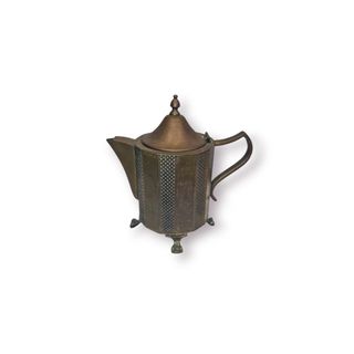 Conjunto Antigo 4 Cafeteiras/Bules Metal Trabalhad