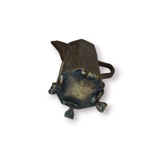 Conjunto Antigo 4 Cafeteiras/Bules Metal Trabalhad