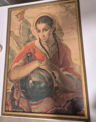 Cuadro Julio Moises Mujer con Botella