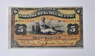 5 Pesos 1896 Isla de Cuba 0687