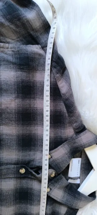 Camisa ASOS DESIGN franela cuadros gris y negro