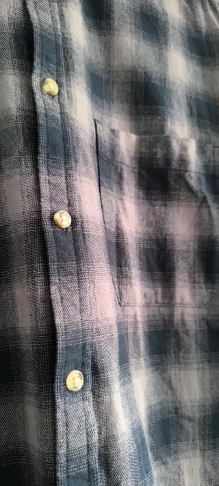 Camisa ASOS DESIGN franela cuadros gris y negro