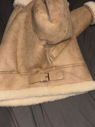 Chaqueta aviador borrego beige