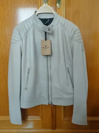 Chaqueta de piel Belstaff beige