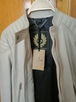 Chaqueta de piel Belstaff beige