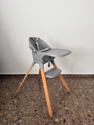 Trona bebé gris y madera Twistshake