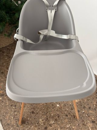 Trona bebé gris y madera Twistshake