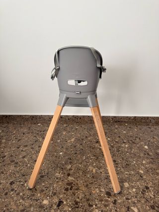 Trona bebé gris y madera Twistshake