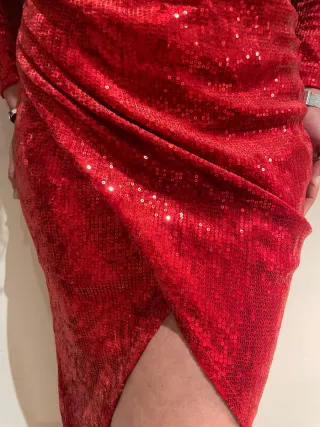 Vestido de fiesta lentejuelas rojo