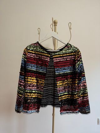 Camisa lentejuelas multicolor rayas