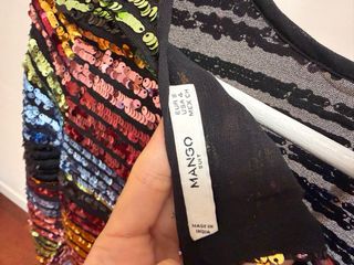 Camisa lentejuelas multicolor rayas