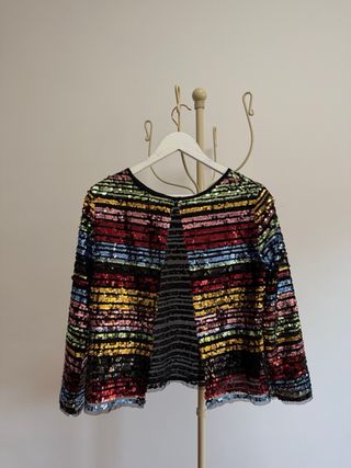 Camisa lentejuelas multicolor rayas