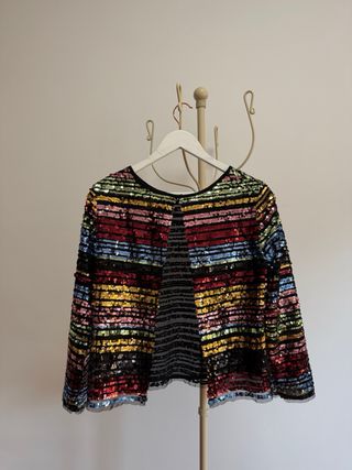 Camisa lentejuelas multicolor rayas