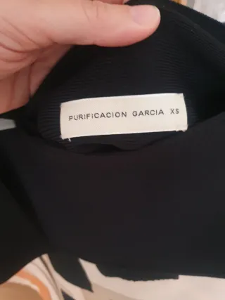 Falda Purificación García Beige y Negra