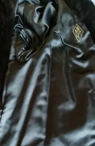 Chaqueta símil visón negro de señora