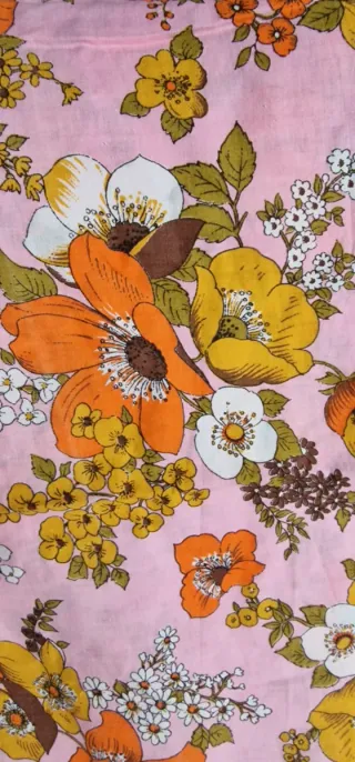 Funda Almohada Vintage Flores años 70 M 180 x 41